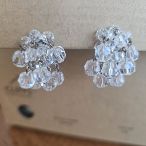Vintage Aurora Borealis Crystal Cluster Earrings